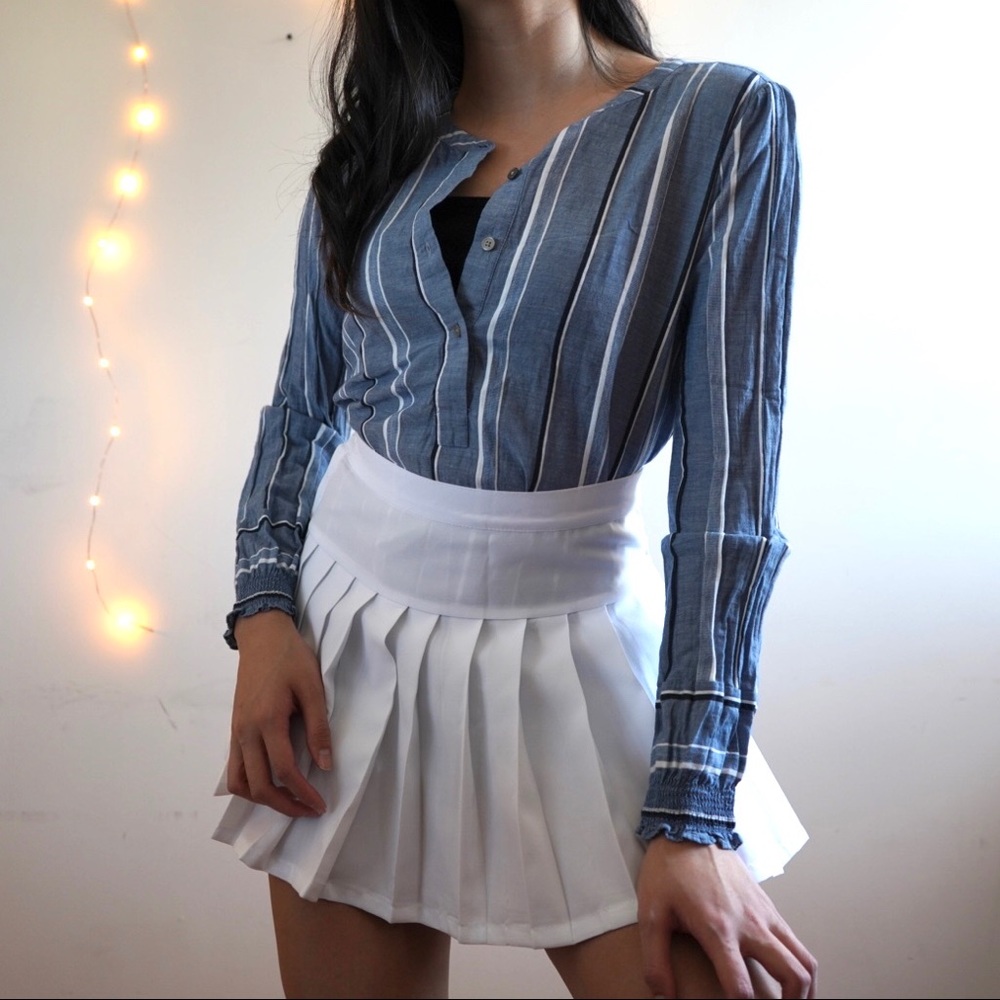 L OFT striped 1/4 buttoned shirt